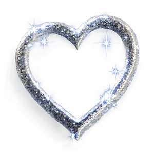 Silver Glitter Heart Png Ayj84 PNG Image