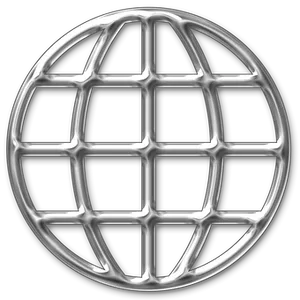 Silver Grid Sphere Design PNG Image