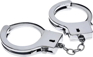 Silver Handcuffs Isolated Background PNG Image