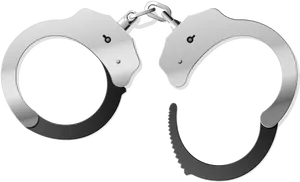 Silver Handcuffs Open Link PNG Image