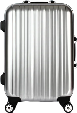 Silver Hardshell Suitcaseon White Background PNG Image