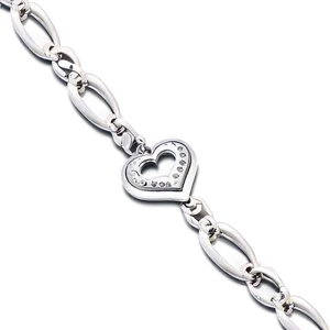 Silver Heart Bracelet Png Ecq PNG Image