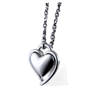 Silver Heart Necklace Png 06282024 PNG Image