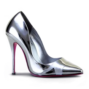 Silver High Heels Png 06122024 PNG Image