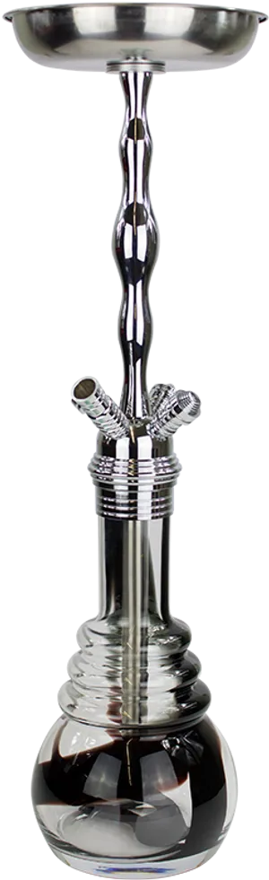 Silver Hookah Elegant Design PNG Image