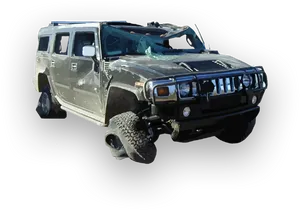 Silver Hummer H2 S U V PNG Image