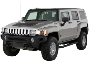 Silver Hummer H3 S U V PNG Image