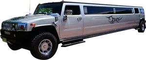 Silver Hummer Limousine PNG Image