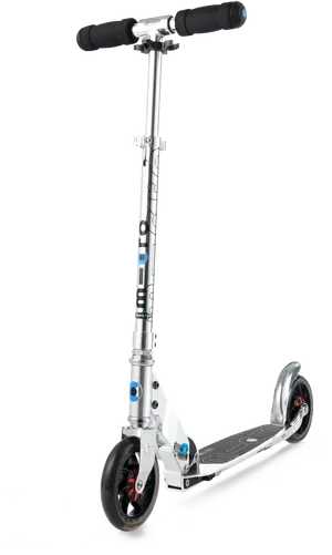 Silver Kick Scooter Isolated PNG Image