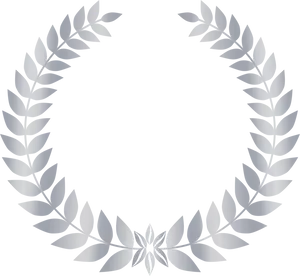 Silver Laurel Wreath Graphic PNG Image