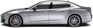 Silver Maserati Ghibli Side View PNG Image