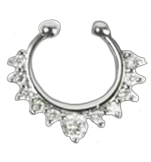 Silver Nose Ring Piercing Jewelry PNG Image