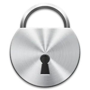 Silver Padlock Graphic PNG Image