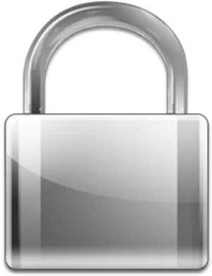 Silver Padlock Icon PNG Image