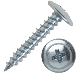 Silver Phillips Head Screw PNG Image