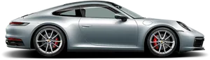 Silver Porsche911 Side View PNG Image