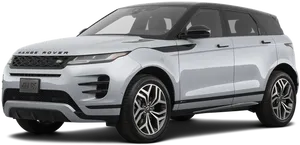 Silver Range Rover Evoque Side View PNG Image