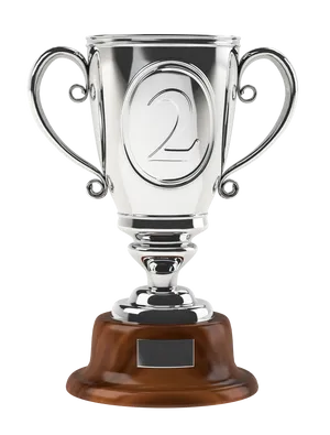 Silver Second Place Trophy PNG Image