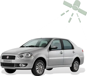 Silver Sedan G P S Satellite Connection PNG Image