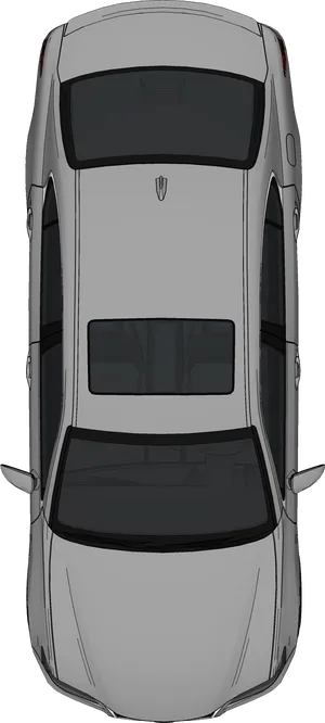 Silver Sedan Top View Illustration PNG Image