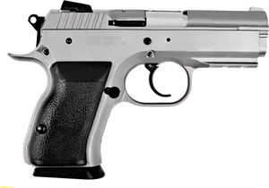 Silver Semi Automatic Pistol PNG Image