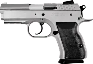 Silver Semi Automatic Pistol PNG Image