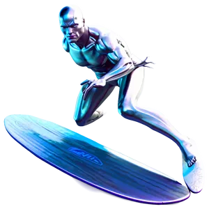 Silver Surfer On Surfboard Png Meh83 PNG Image