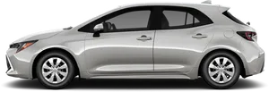 Silver Toyota Hatchback Side View PNG Image