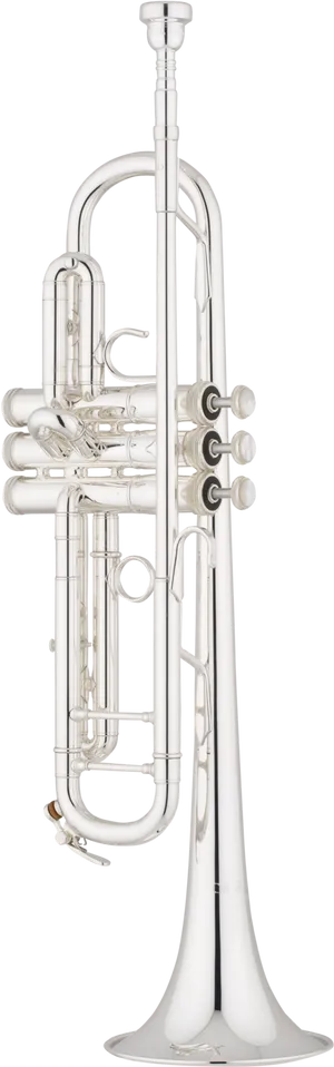 Silver Trumpet Standing Vertical PNG Image