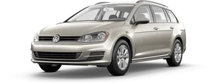 Silver Volkswagen Golf Wagon PNG Image