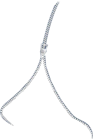 Silver Zipper Unzippedon Black Background PNG Image