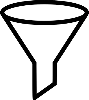 Simple Black Funnel Icon PNG Image