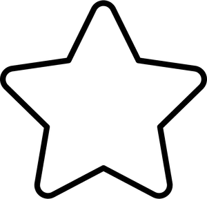 Simple Black Star Outline PNG Image