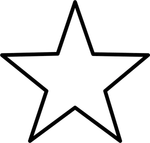 Simple Black Star Outline PNG Image