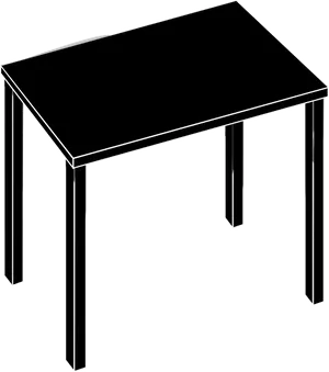 Simple Black Table Clipart PNG Image