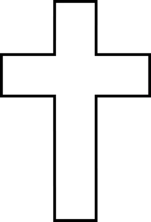 Simple Blackand White Cross Clipart PNG Image