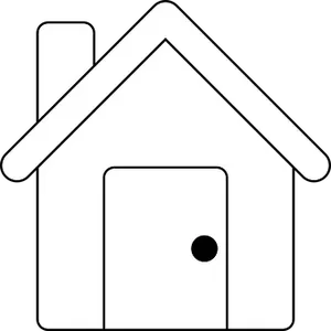 Simple Blackand White House Icon PNG Image