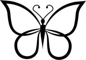 Simple Butterfly Outline Graphic PNG Image