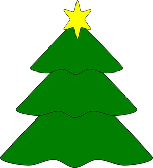 Simple Christmas Tree Vector PNG Image