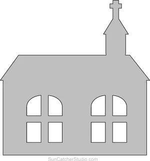 Simple Church Outline PNG Image