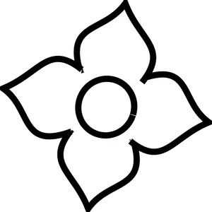 Simple Flower Outline Graphic PNG Image