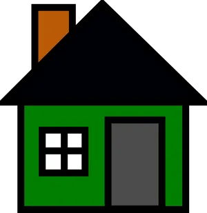 Simple Green House Vector PNG Image