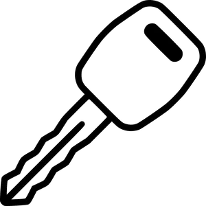 Simple Key Outline Graphic PNG Image