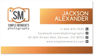 Simple Moments Photography Business Card PNG Image