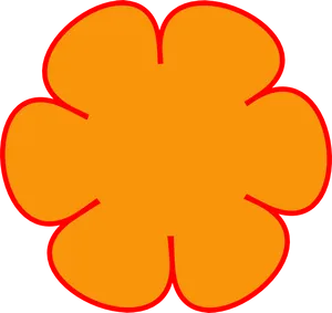 Simple Orange Flower Outline PNG Image