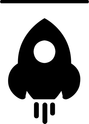 Simple Rocket Icon Silhouette PNG Image