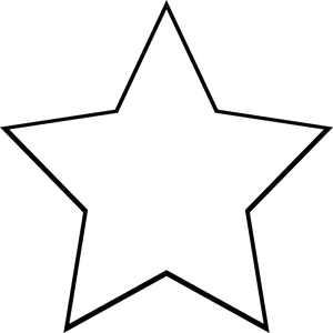 Simple Star Outline Coloring Page PNG Image