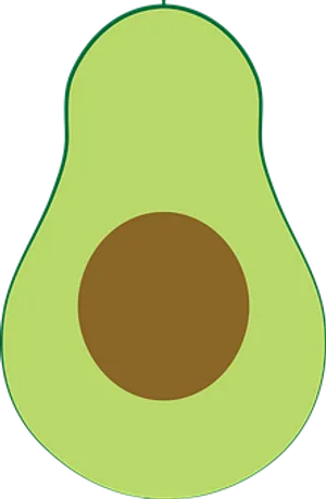 Simplified Avocado Graphic PNG Image