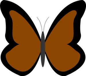 Simplified Brown Butterfly Graphic PNG Image