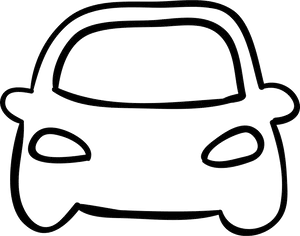 Simplified Car Front Outline PNG Image